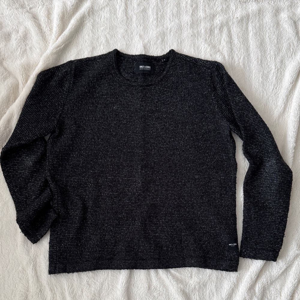 ONLY & SONS Men's Black Crewneck Sweater